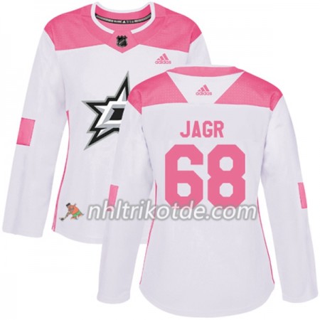 Dallas Stars Trikot Jaromir Jagr 68 Adidas 2017-2018 Weiß Pink Fashion Authentic - Dame